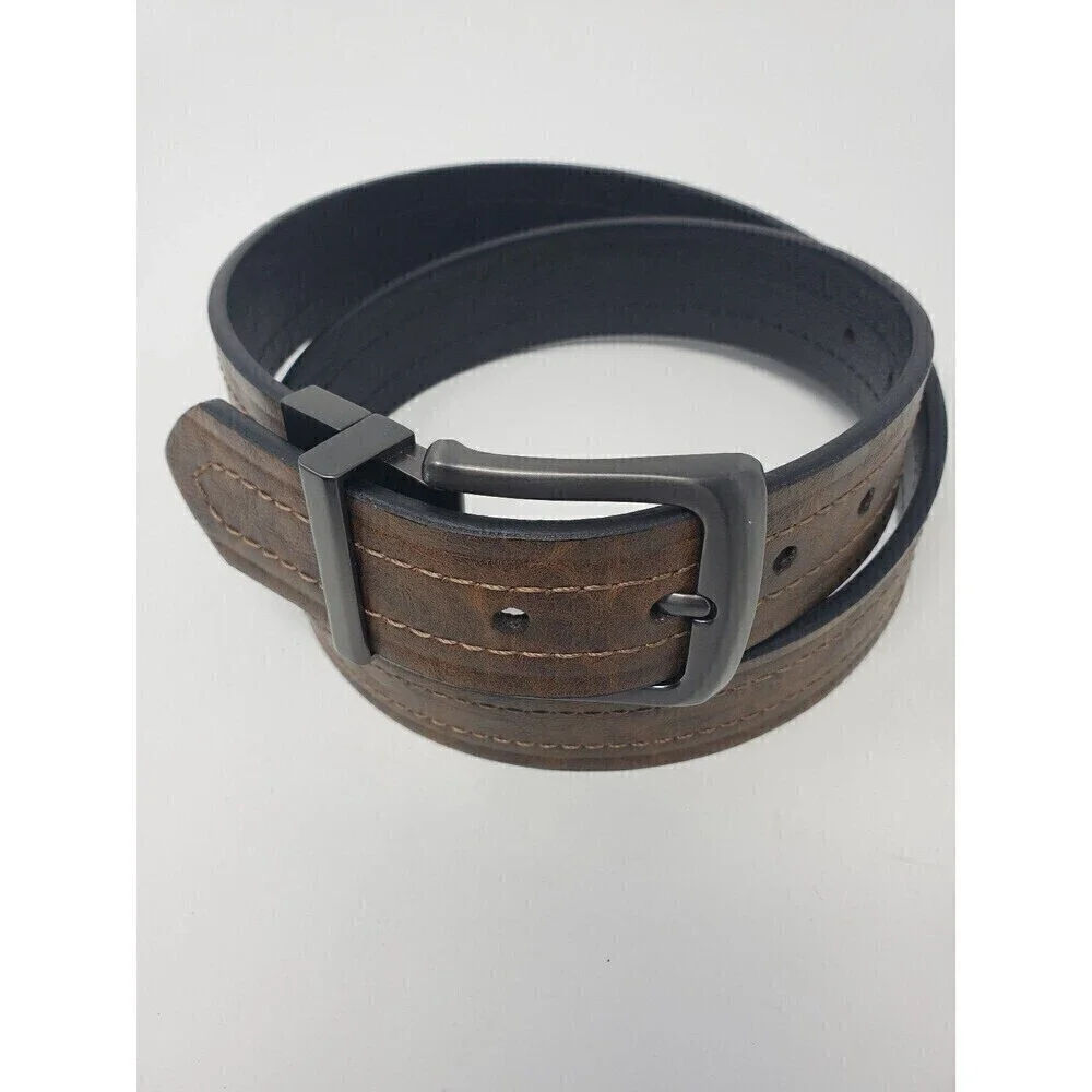 LEVI'S REVERSIBLE BLACK & BROWN LEATHER BELT CLASSIC MENSWEAR MEN SIZE 38